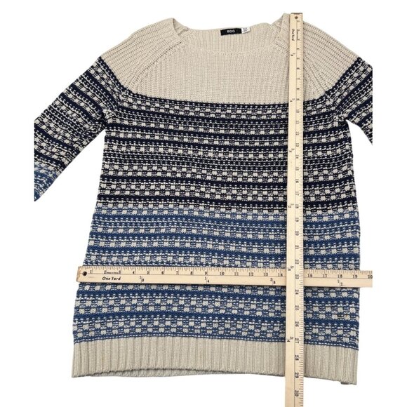 BDG Women's Blue Striped Knit Sweater Medium Cotton Blend Crewneck - Picture 2 of 5